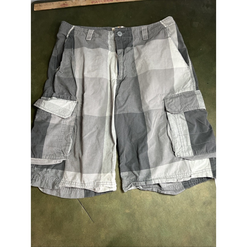 Vintage Ocean Pacific Shorts Gray Cargo Patina Skater Surfer OP 90s MENS 34